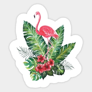 Collection Flamant Rose tropical Sticker